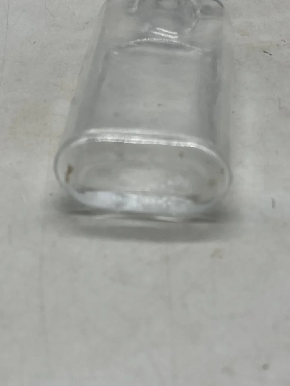 vintage Glass Bottle Clear Rectangle Shaped Apothecary Medicine Container READ